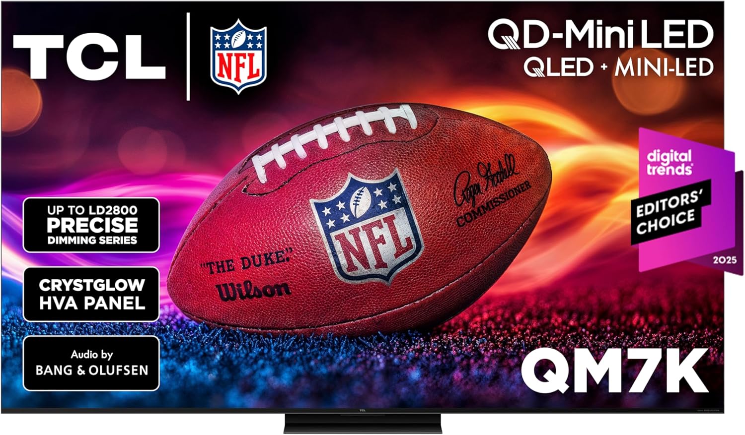 TCL 65 Inch Class QM7K Series| Mini LED QLED 4K HDR| 65QM7K, 2025 Model| 120HZ-144HZ Anti Reflective Screen Smart Google TV Dolby Atmos Onkyo Audio| Voice Remote Alexa Gaming Streaming Television