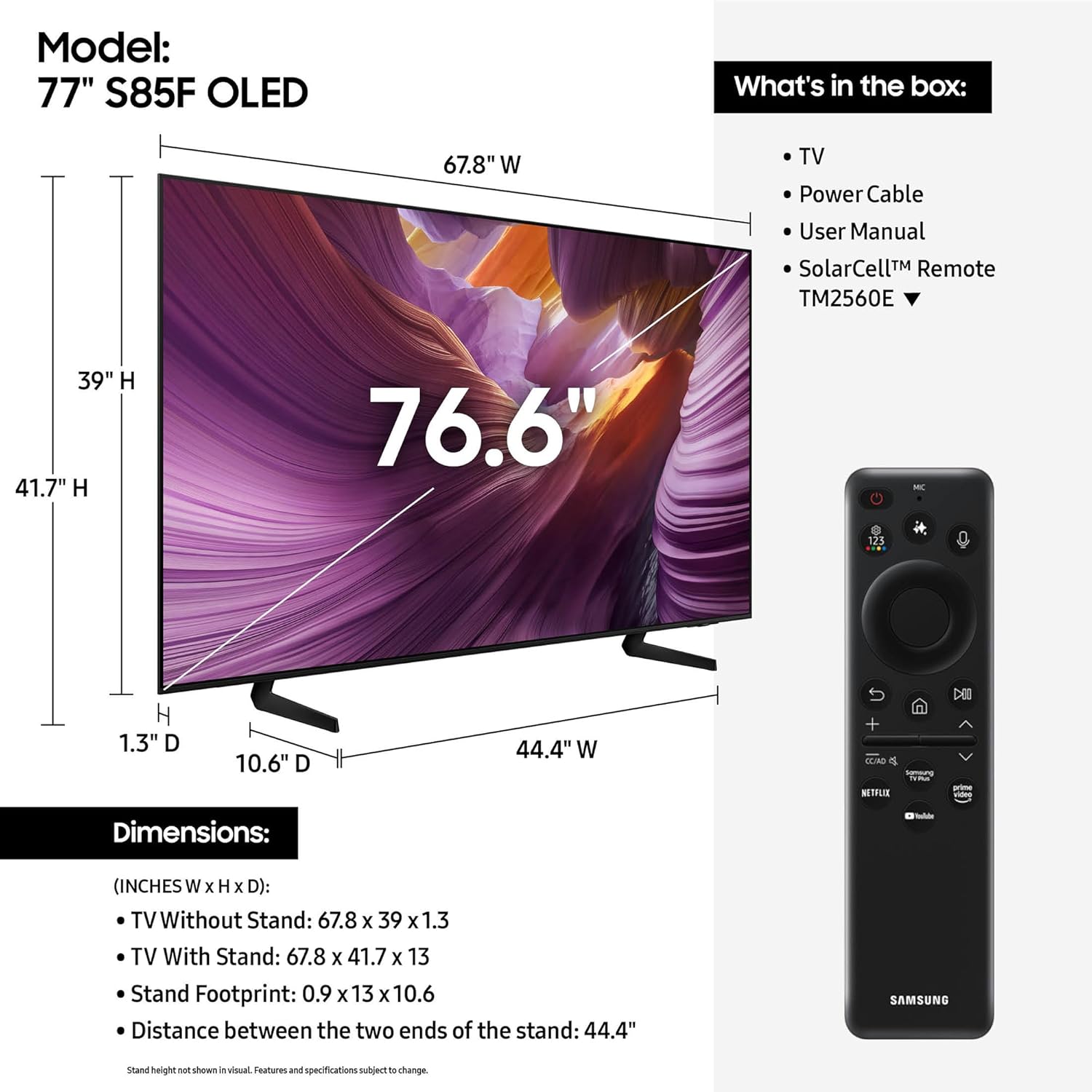 Samsung 77 inch Class S85F Series 4K OLED Vision AI Smart Tizen TV (Renewed)