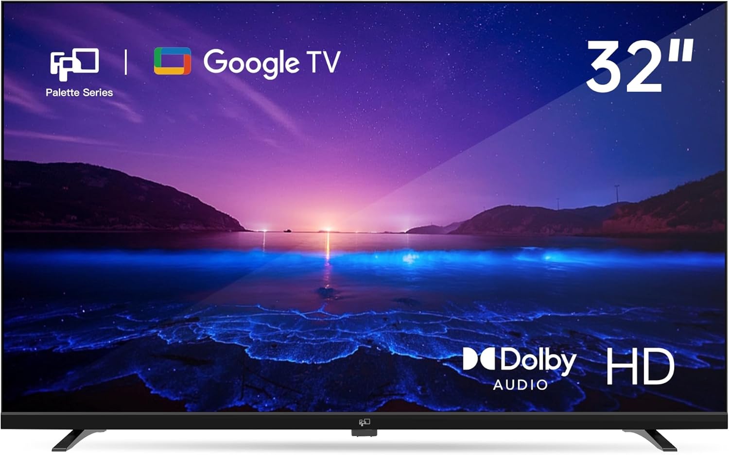FPD 32-inch Smart TV Google TV HD 720p with Google Play and Google Cast Built-in, HDR 10, Dolby Audio, Voice Remote, Stream Live TV (Palette-Series, CG32-P3, 2024 Model)