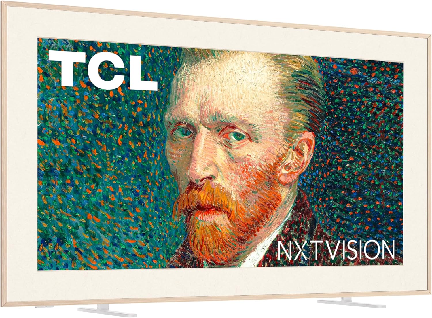TCL 55 Inch Class NXTVISION Series Picture Frame Canvas Art TV| 55A300W, 2024 Model| QLED 4K HDR Smart Google TV| 120HZ Dolby Atmos Audio| Voice Remote Alexa Google Apple Streaming Television