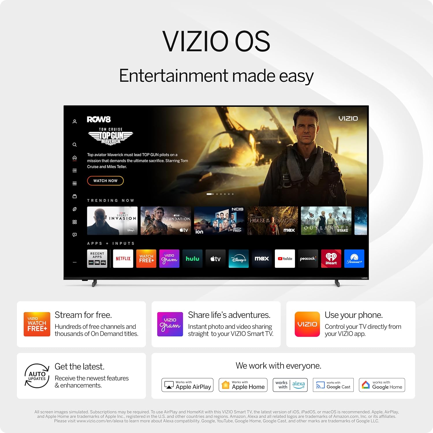 VIZIO 40-inch Full HD 1080p Smart TV with DTS Virtual:X, Alexa Compatibility, Google Cast Built-in, Bluetooth Headphone Capable, (VFD40M-08 New)