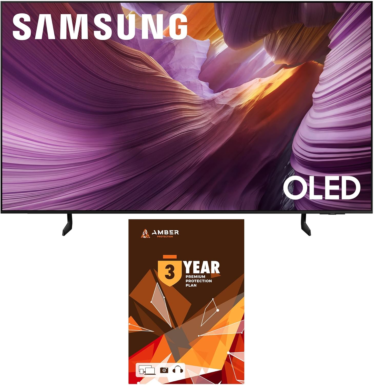 Samsung QN55S85DAEXZA 55 Inch OLED 4K Smart TV with Q-Symphony and 2 Year Amber Protection Plan (2024)