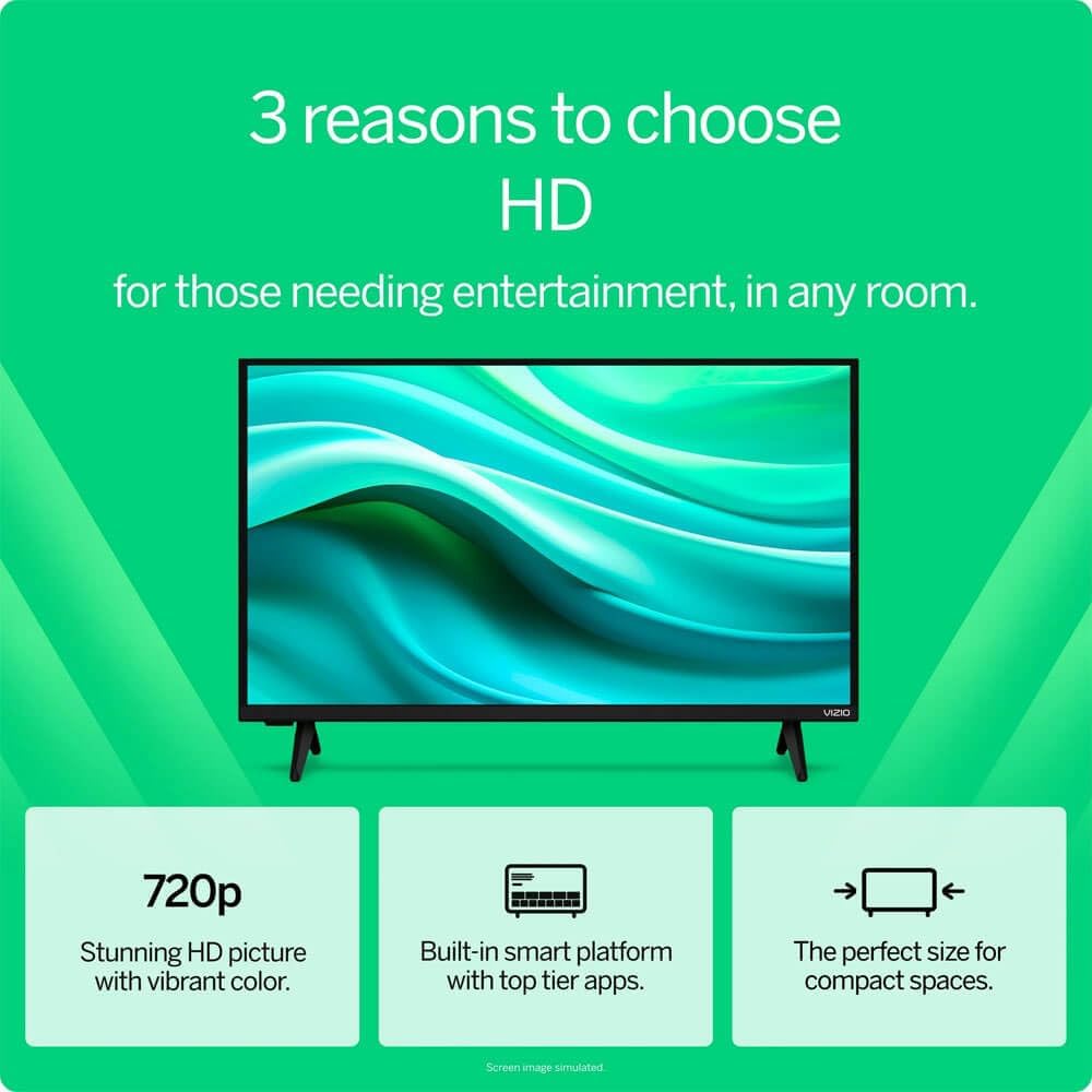 VIZIO 32 Inch V Series Full Array LED Smart HD TV 720p Bluetooth Compatible with VRR, DTS Virtual X, Airplay 2 and Chromecast Built-in (VHD32M-0810) (Renewed)
