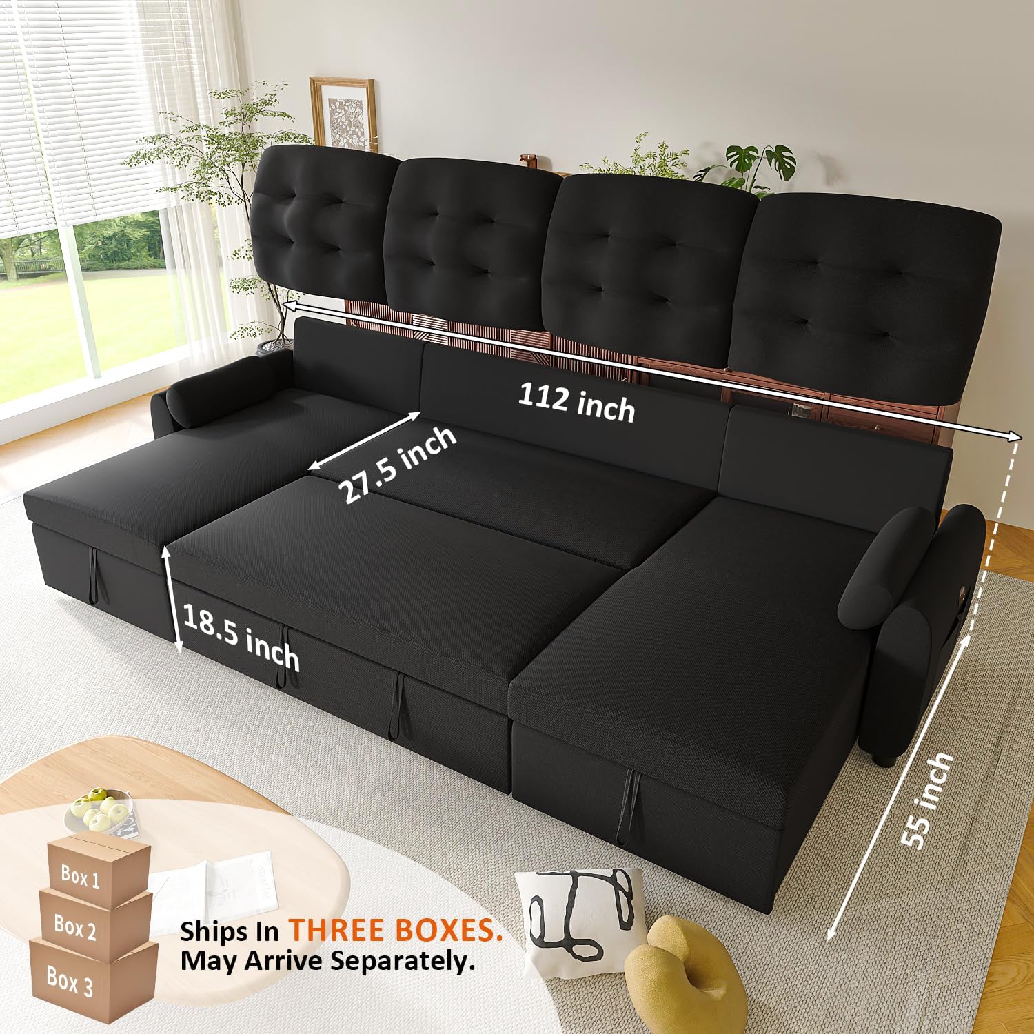 Ucloveria Sleeper Sofa Bed, 112