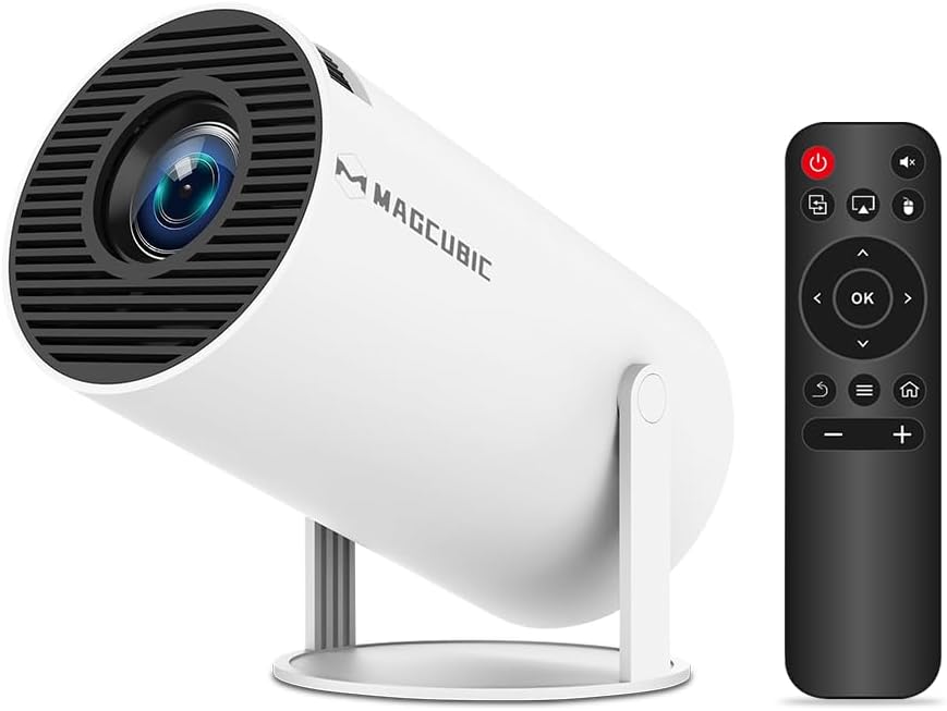 Magcubic Mini Portable Projector - Supports 4K & 1080P, WiFi6 & Bluetooth 5.4, Auto Horizontal Correction, 180° Rotatable, Outdoor Movie Compatible with Phone