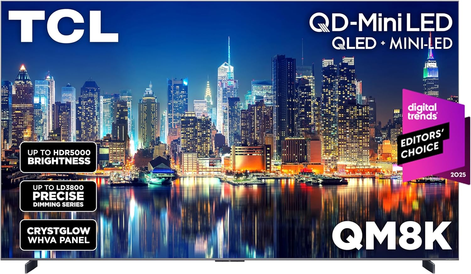 TCL 75 Inch Class QM8K Series| Mini LED QLED 4K HDR| 75QM8K, 2025 Model| 120HZ-144HZ Anti Reflective Wide Angle Screen Smart Google TV Dolby Atmos| Voice Remote Alexa Gaming Streaming Television