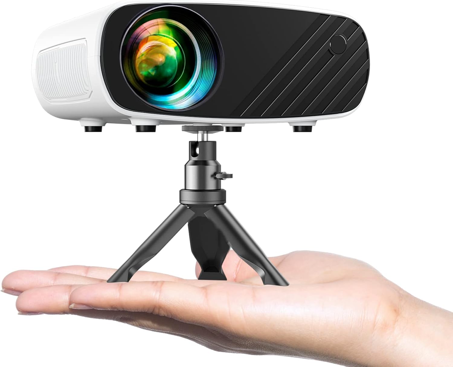 Mini Projector, ELEPHAS Portable Projector for iPhone, 7000L with Smartphone Screen Synchronization, Movie Projector with 1080P HD/200 Screen Support, Compatible with Android/iOS/TV Stick/HDMI/USB/SD