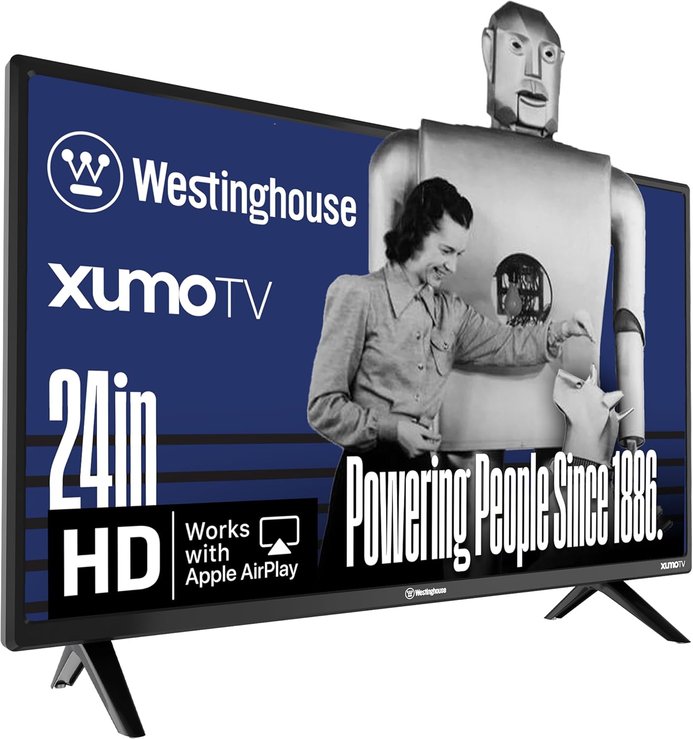 Westinghouse 24-inch Smart TV, HD Xumo TV with Full Function Voice Remote, Flat Screen Television with Dolby Atmos, Bluetooth, Apple AirPlay, Wi-Fi & Mobile Connectivity