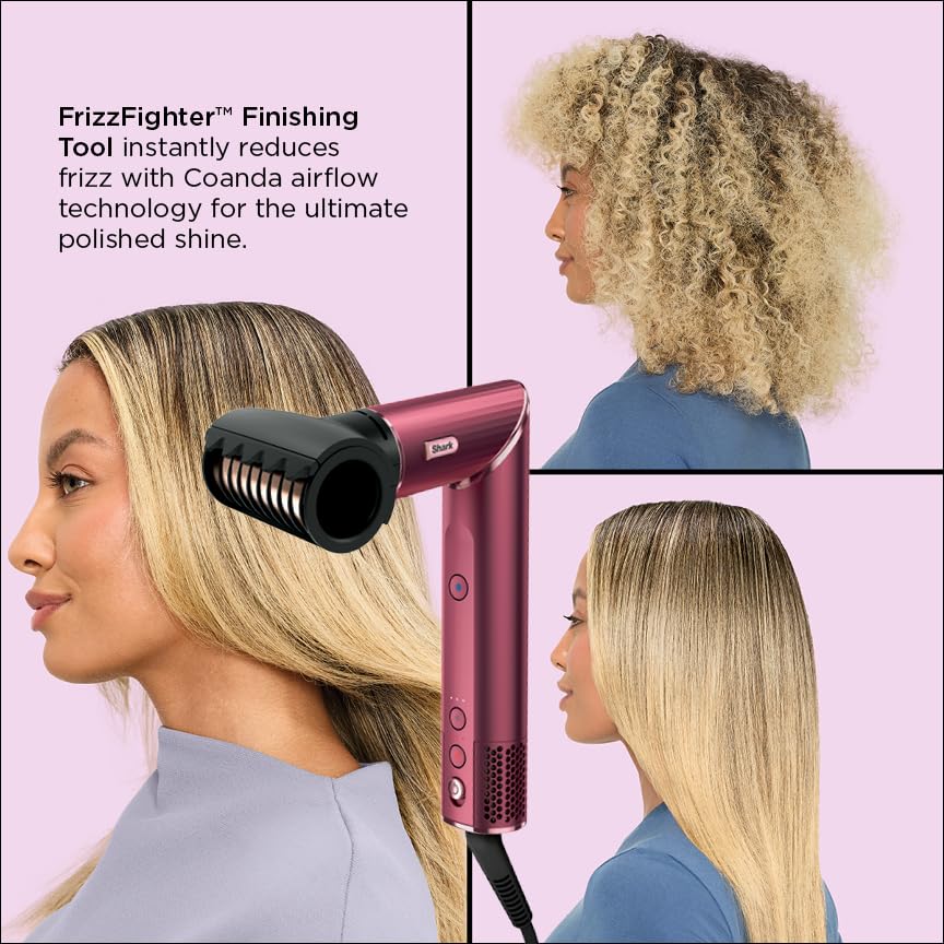 Shark FlexStyle Air Styling & Drying System, Powerful Hair Dryer Brush & Multi-Styler with Auto-Wrap Curlers, Diffuser, Paddle Brush, Round Brush, Concentrator Attachment, Black Cherry, HD457CR