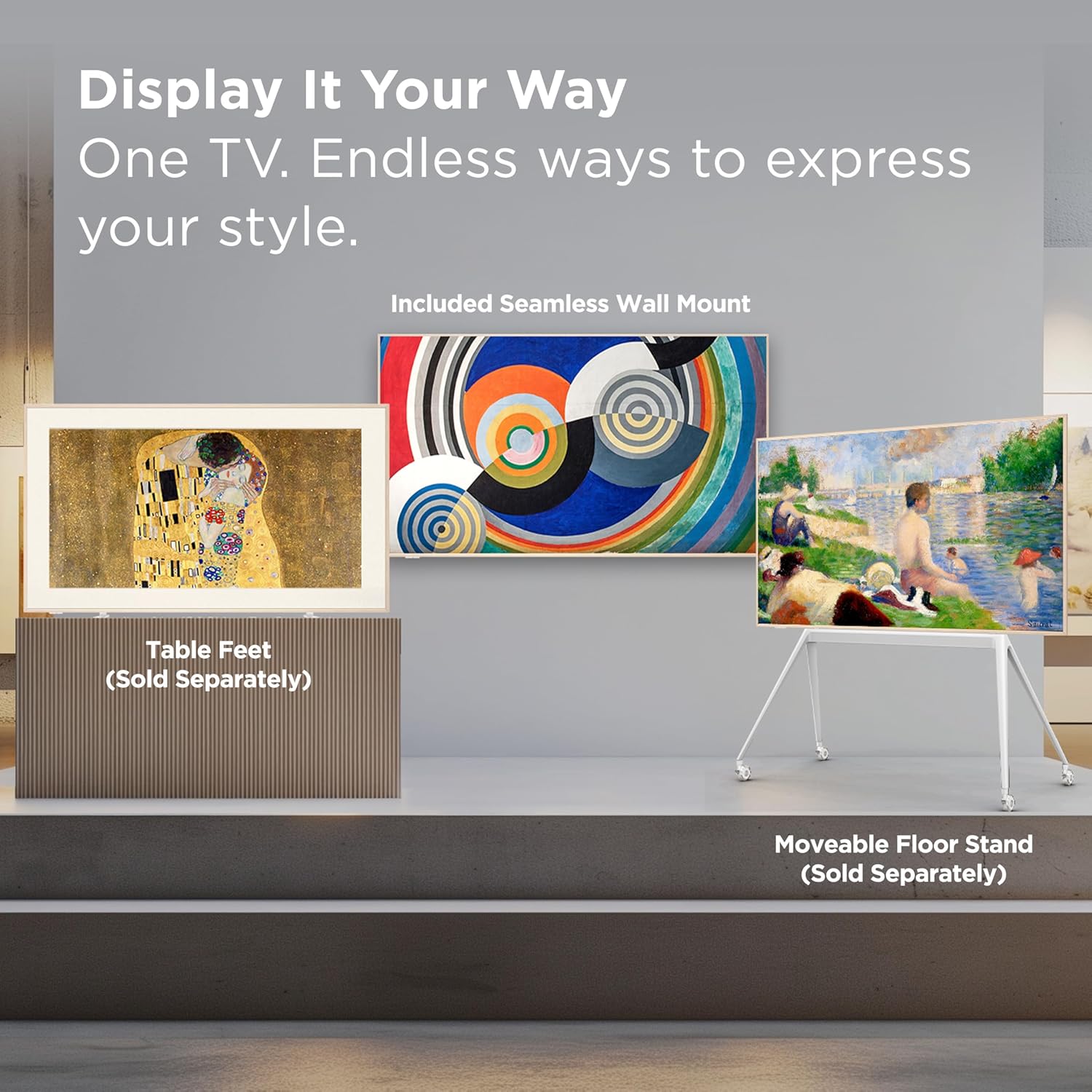 TCL 55 Inch Class NXTVISION Series Picture Frame Canvas Art TV| 55A300W, 2024 Model| QLED 4K HDR Smart Google TV| 120HZ Dolby Atmos Audio| Voice Remote Alexa Google Apple Streaming Television