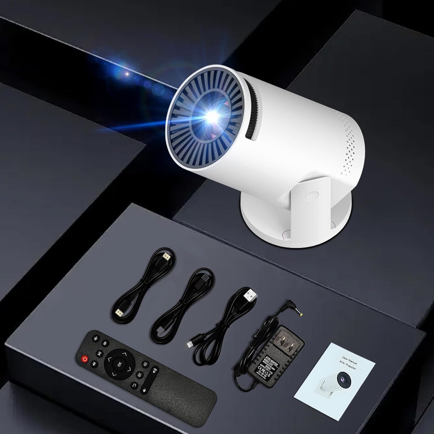 Wireless Mini Projector with WIFI 6 and Bluetooth, 4K 1080P Support Portable Projector 180° Rotatable17
