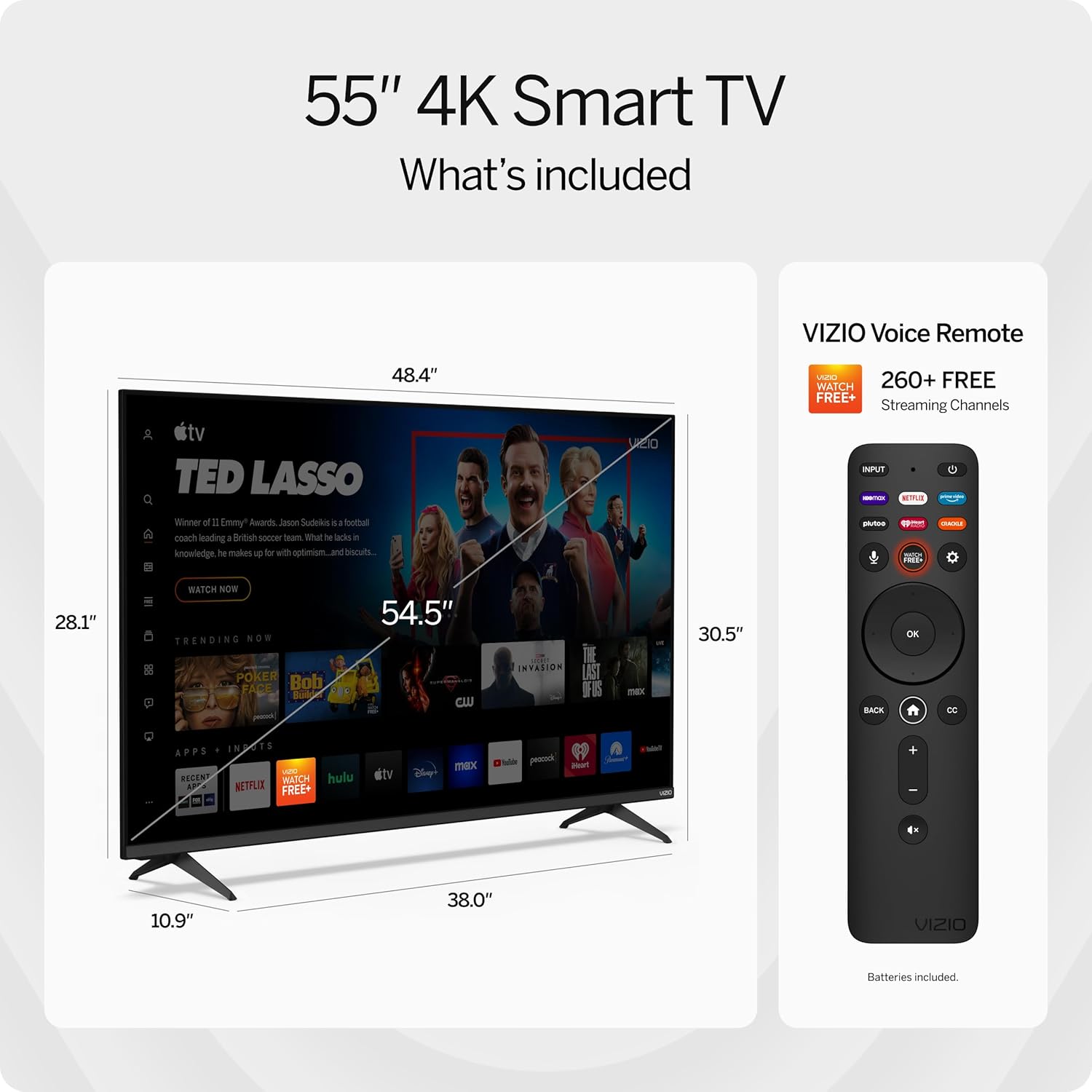 VIZIO 55-inch V-Series 4K LED HDR Smart TV with Dolby Vision, WiFi 6E, Bluetooth Headphone Capable, Gaming Engine & Alexa Compatibility, V555M-K01, 2023 Model