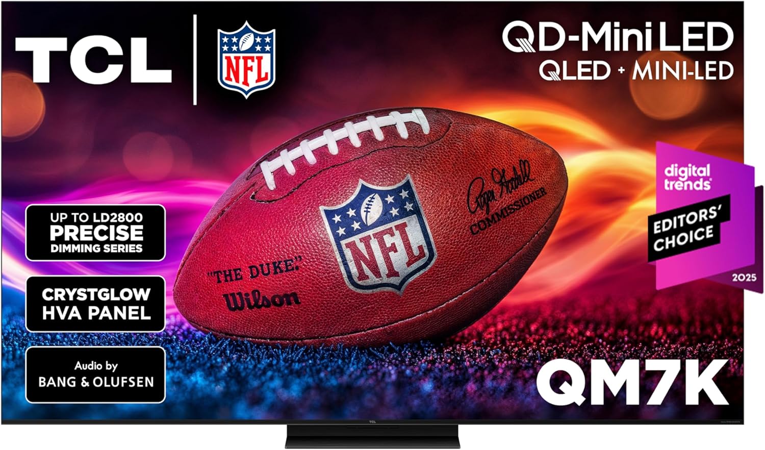 TCL 65 Inch Class QM7K Series| Mini LED QLED 4K HDR| 65QM7K, 2025 Model| 120HZ-144HZ Anti Reflective Screen Smart Google TV Dolby Atmos Onkyo Audio| Voice Remote Alexa Gaming Streaming Television