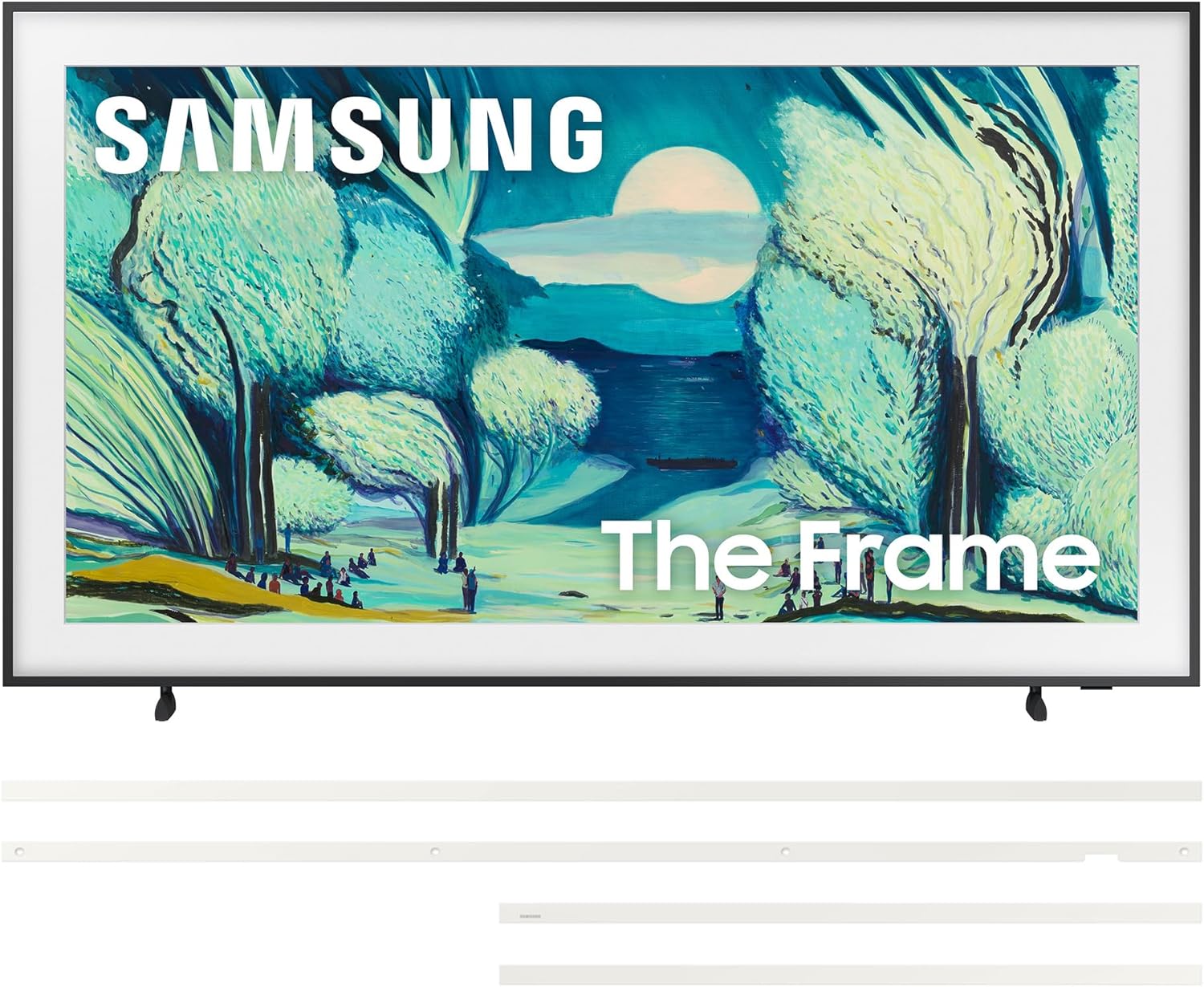 Samsung QN43LS03FAFXZA 43 Inch The Frame QLED 4K Art Mode Vision AI Smart TV with a VG-SCFA43WTB Customizable Bezel - Modern White (2025)