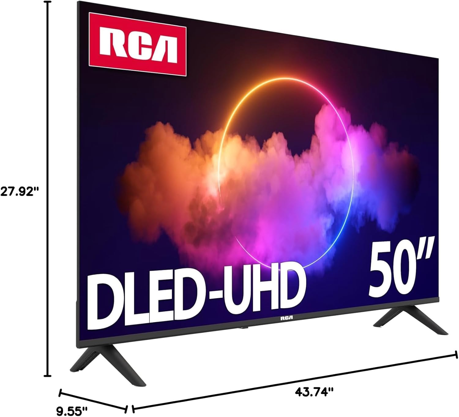RCA 50-Inch UHD Smart Google TV, Frameless LED Display with HDR10, Wi-Fi and Bluetooth, Built-in Google Assistant, Compatible with Alexa
