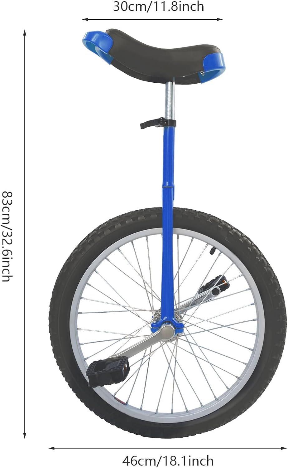 20 Inch Unicycle, Outdoor Sport One Wheel Unicycles for Adults with Adjustable Height, Load 143-165lbs, Anti-Slip for people 5.09-5.74ft tall