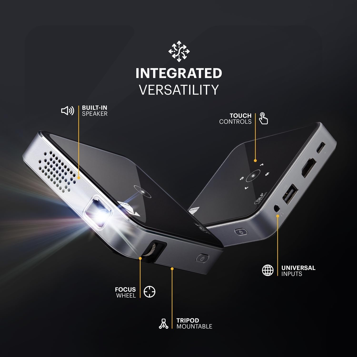 Kodak Ultra Mini Portable Projector -1080p HD support Black LED DLP Rechargeable Pico Projector - 100