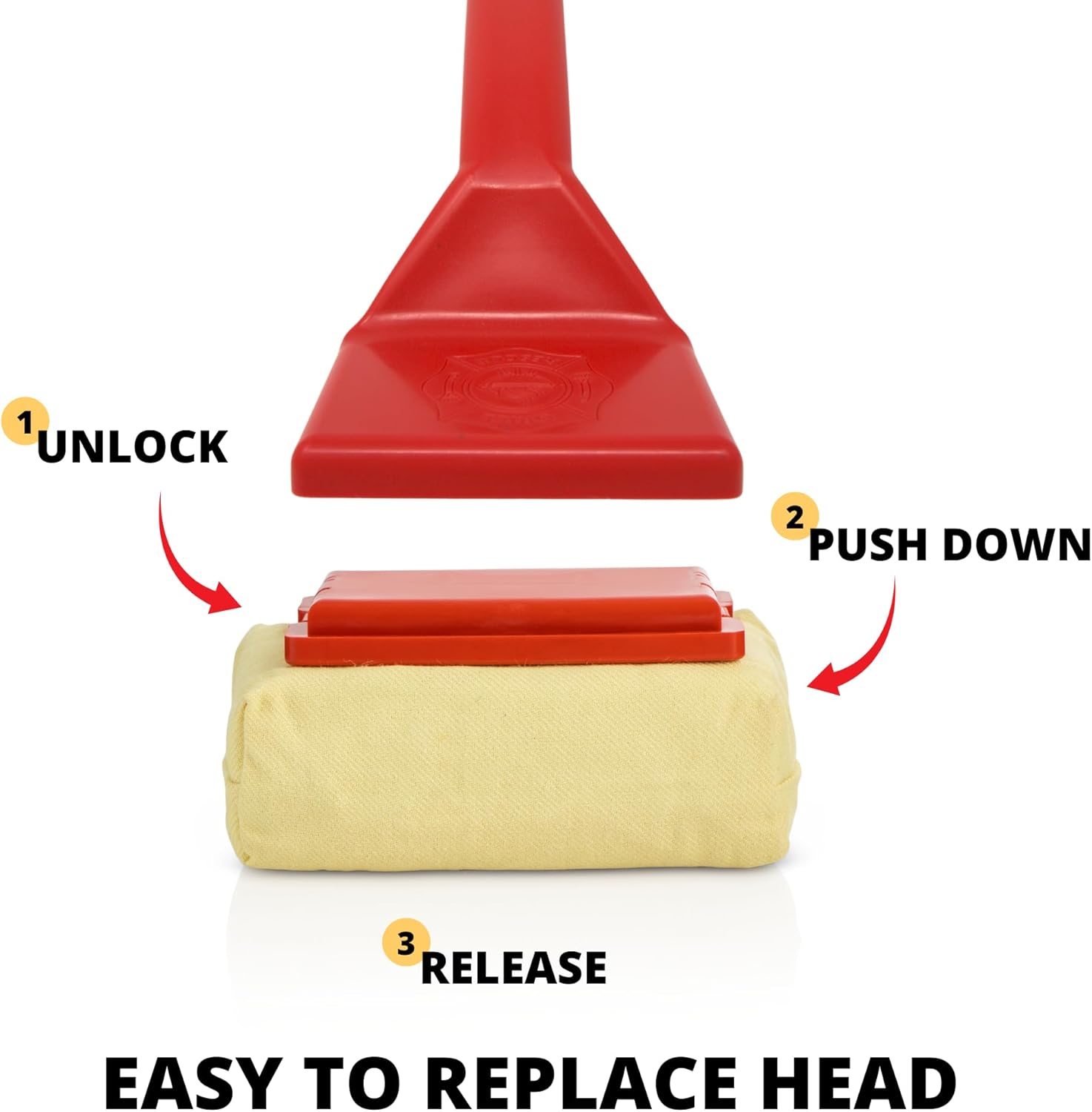 Grill Rescue BBQ Replaceable Cleaning Head, Bristle Free - Durable and Unique Grill Tools for Cast Iron or Stainless Steel Grates, Barbecue Cleaner (Replaceable Head)