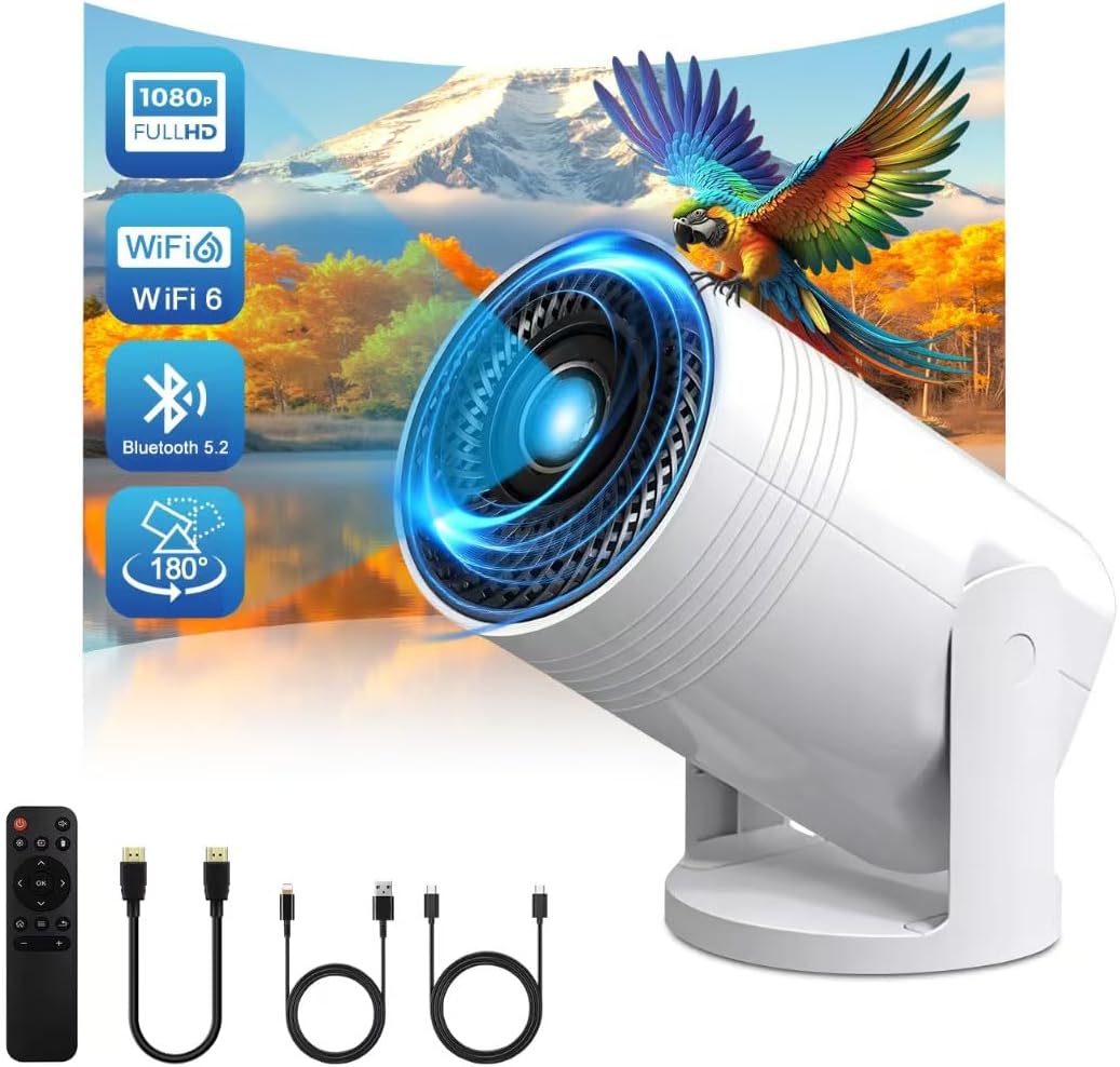 Wireless Mini Projector with WIFI 6 and Bluetooth, 4K 1080P Support Portable Projector 180° Rotatable17