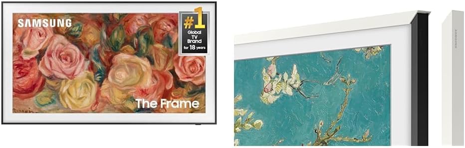 SAMSUNG 55-Inch Class QLED 4K LS03D The Frame Series Quantum HDR Smart TV with Dolby Atmos, Art Mode, Anti-Reflection, Customizable Frame, Slim Fit Wall Mount with Alexa Built-in (QN55LS03D, 2024 Model)