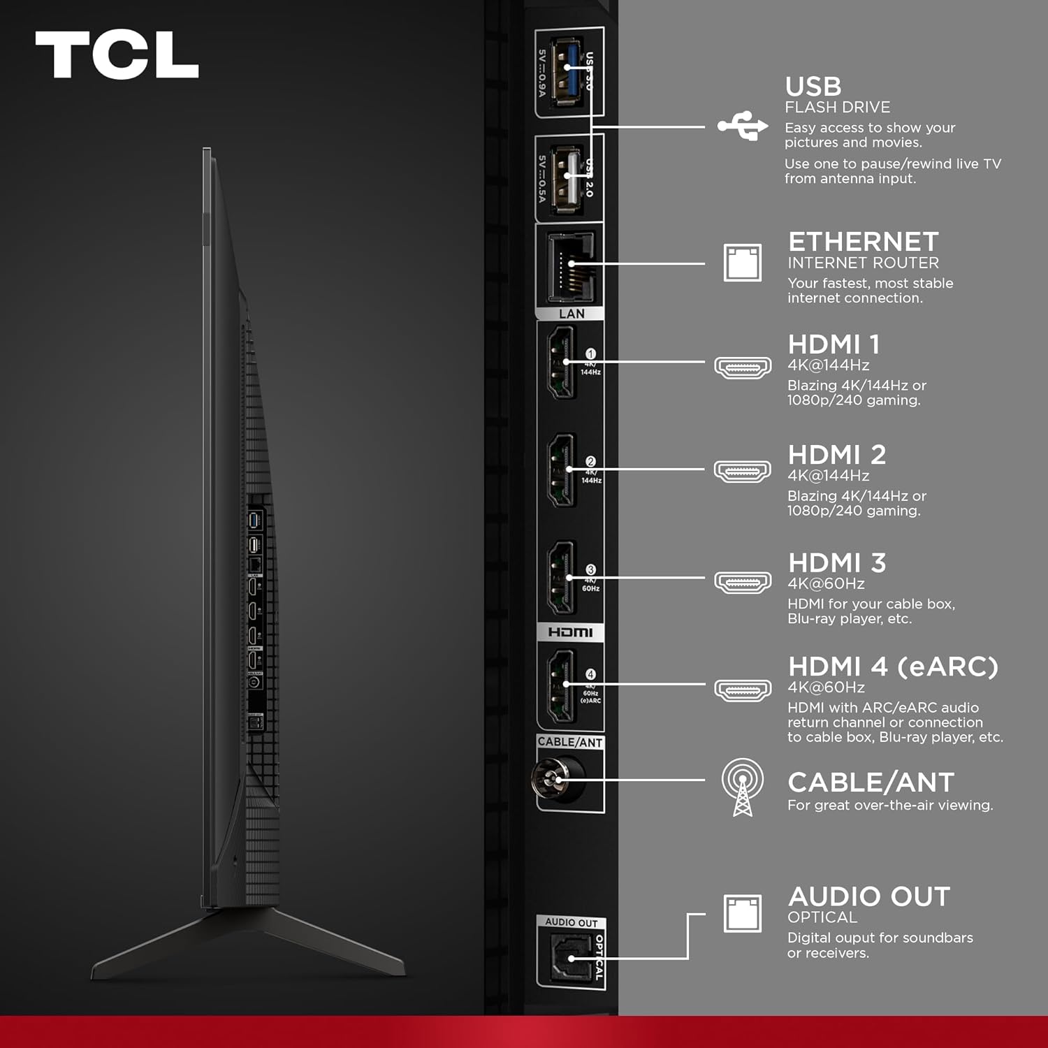 TCL 55 Inch Class T7 Series| 4K QLED HDR| 55T7, 2025 Model| 120HZ Refresh Rate High Brightness Smart Google TV Dolby Atmos Audio| Voice Remote Alexa Gaming Streaming Television