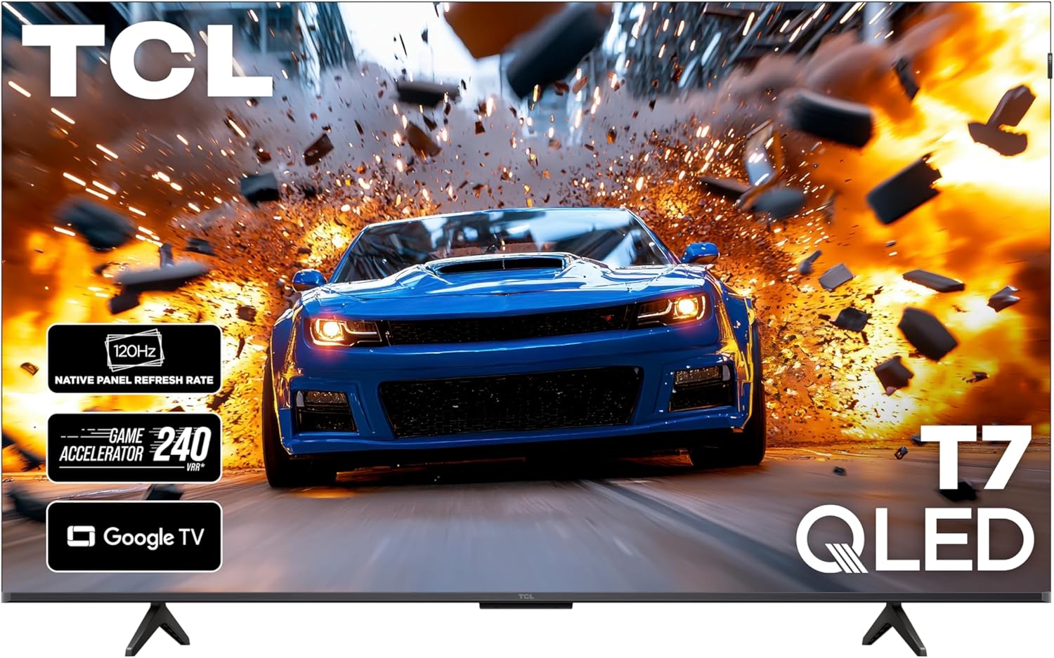 TCL 55 Inch Class T7 Series| 4K QLED HDR| 55T7, 2025 Model| 120HZ Refresh Rate High Brightness Smart Google TV Dolby Atmos Audio| Voice Remote Alexa Gaming Streaming Television