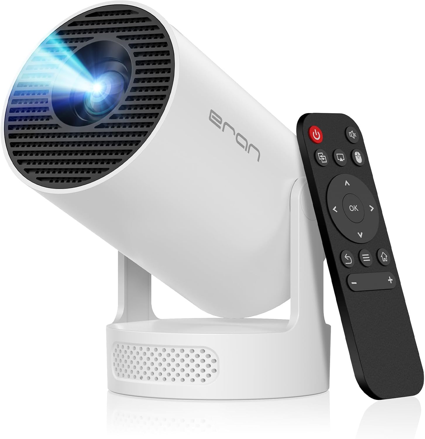 Mini Portable Projector with 4K Support, Bluetooth 5.4 WIFI6, 5watt Sound Base Speaker, 160 ANSI, Android 11, 210° Rotation, Auto Keystone Correction Video Projector HY300 ULTRA