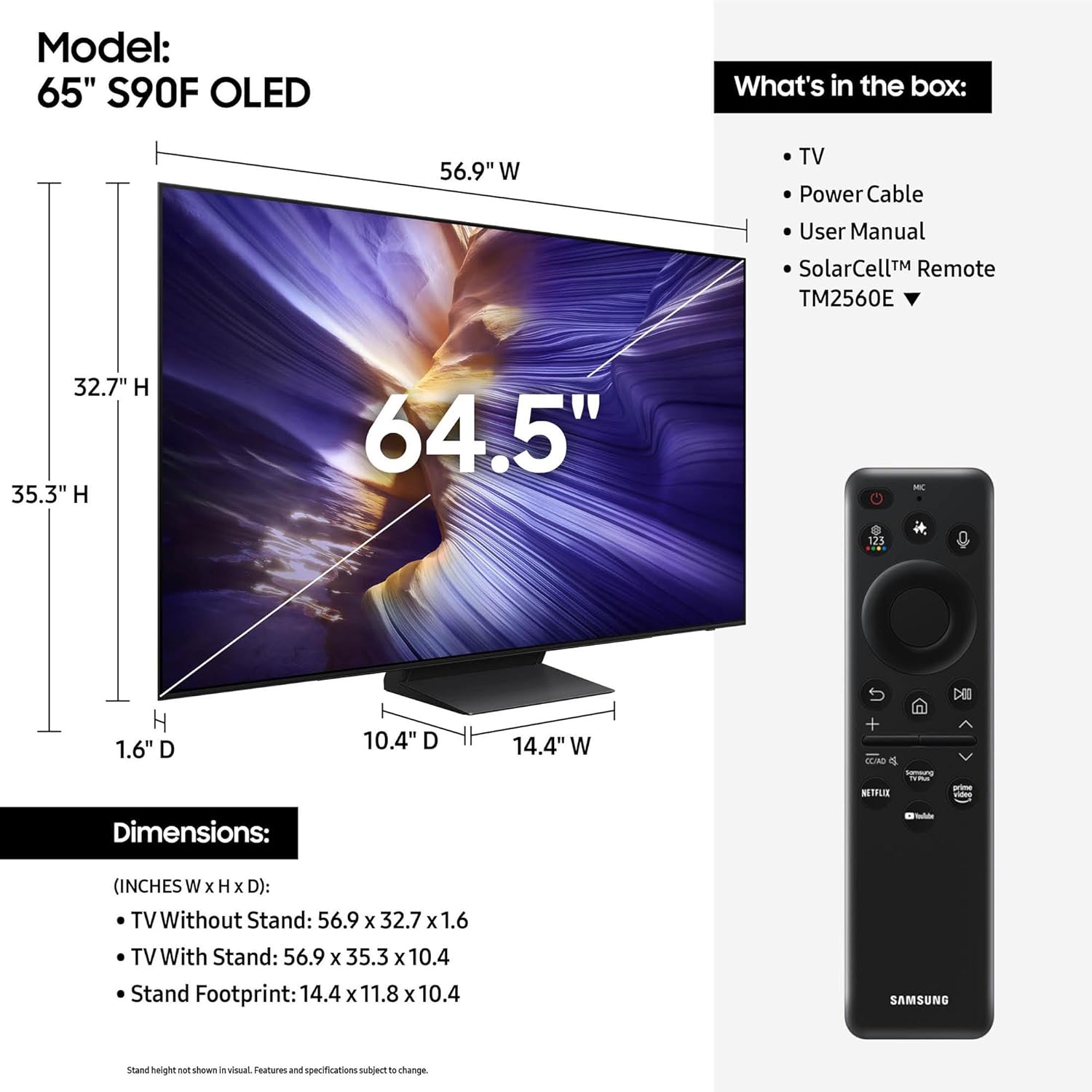 Samsung QN65S90FAFXZA 65 Inch 4K OLED Smart TV with a HW-Q990F Q Series Soundbar 11.1.4 Ch Subwoofer with Rear Speakers (2025)