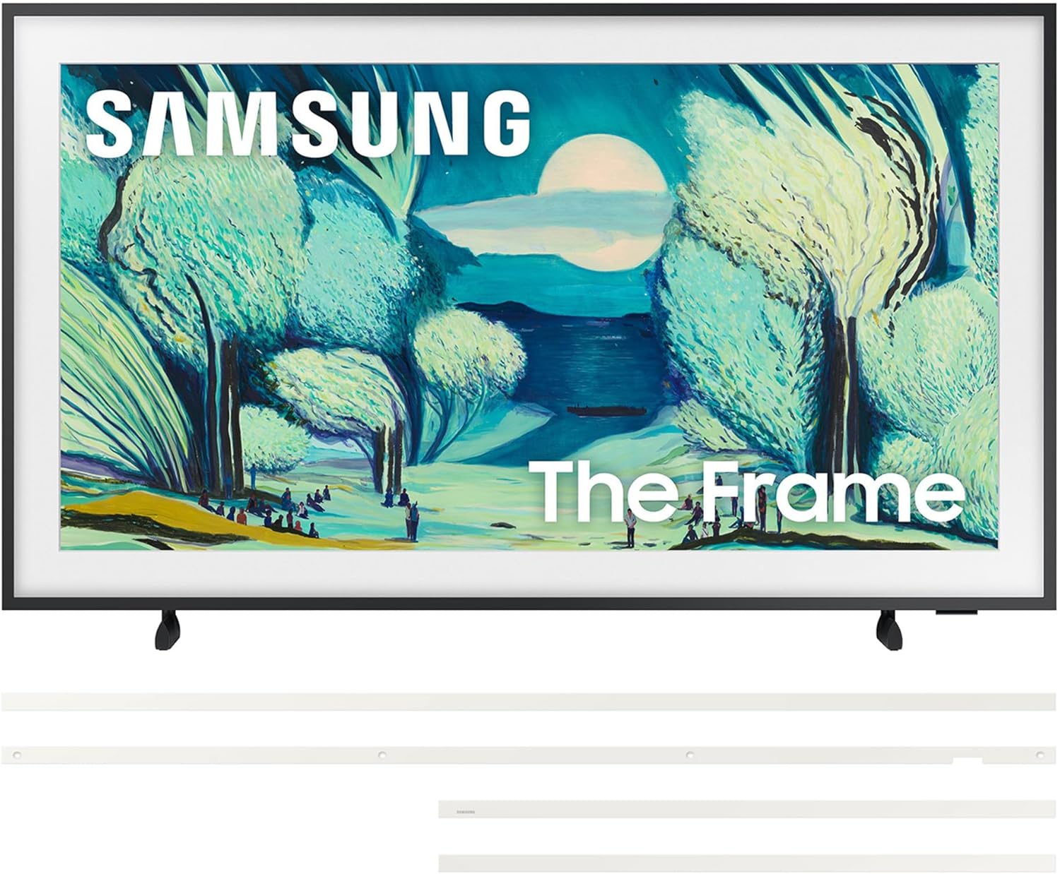 Samsung QN43LS03FAFXZA 43 Inch The Frame QLED 4K Art Mode Vision AI Smart TV with a VG-SCFA43WTB Customizable Bezel - Modern White (2025)