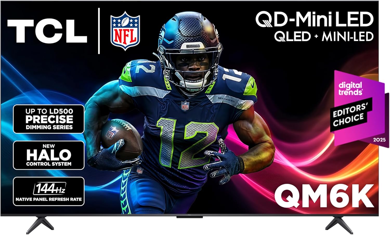TCL 55 Inch Class QM6K Series| Mini LED QLED 4K HDR| 55QM6K, 2025 Model| 120HZ-144HZ High Brightness Smart Google TV Dolby Atmos Onkyo Audio| Voice Remote Alexa Gaming Streaming Television
