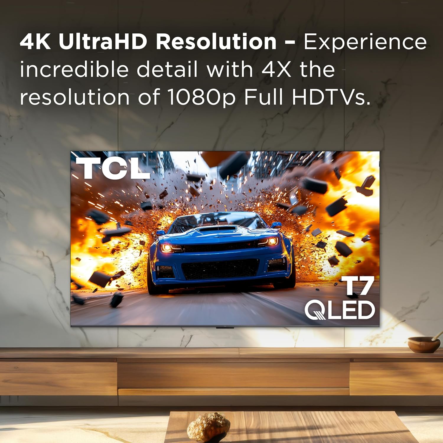 TCL 55 Inch Class T7 Series| 4K QLED HDR| 55T7, 2025 Model| 120HZ Refresh Rate High Brightness Smart Google TV Dolby Atmos Audio| Voice Remote Alexa Gaming Streaming Television