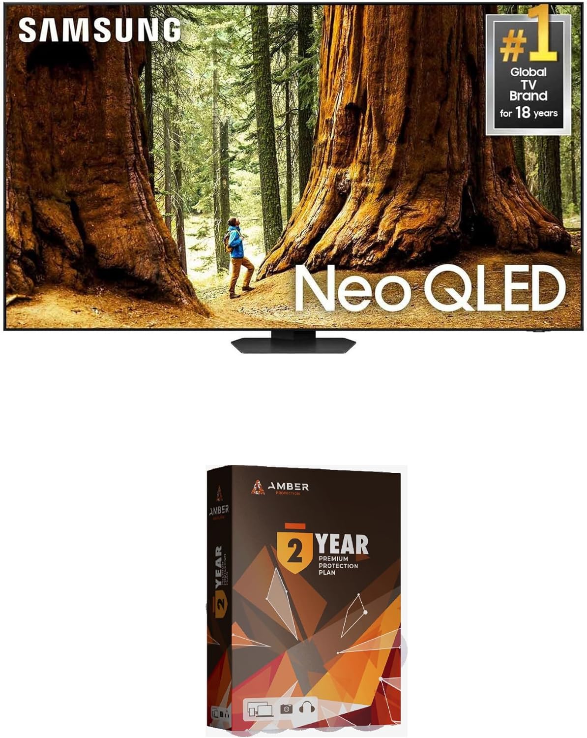 Samsung QN98QN90DAFXZA 98 Inch Neo QLED TV with 4K AI Upscaling and a 2-Year Amber Protection Plan (2024)