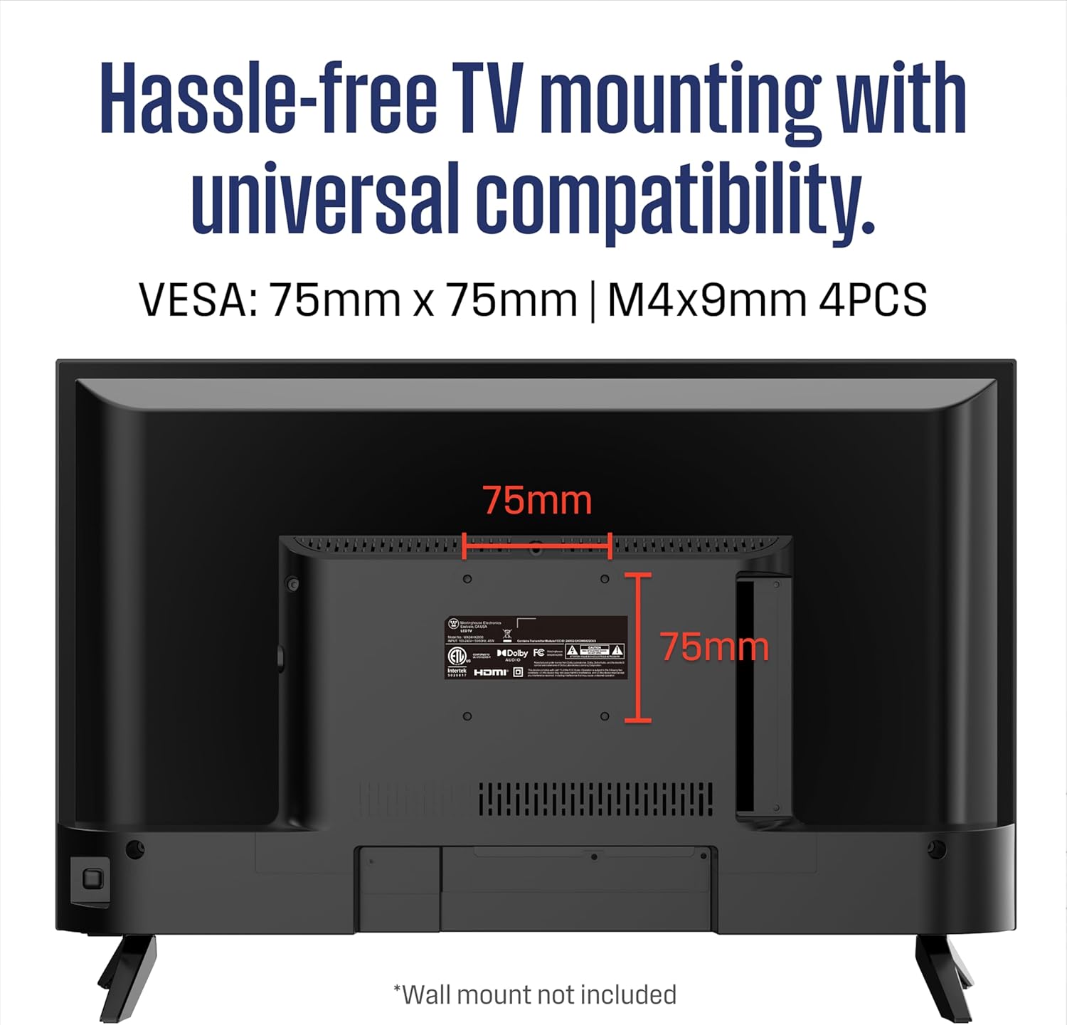 Westinghouse 24-inch Smart TV, HD Xumo TV with Full Function Voice Remote, Flat Screen Television with Dolby Atmos, Bluetooth, Apple AirPlay, Wi-Fi & Mobile Connectivity