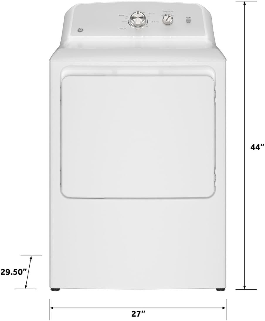 GE 7.2 cu120ft Vented Electric Dryer in White with Auto Dry and 120ft Venting GTD38EASWWS