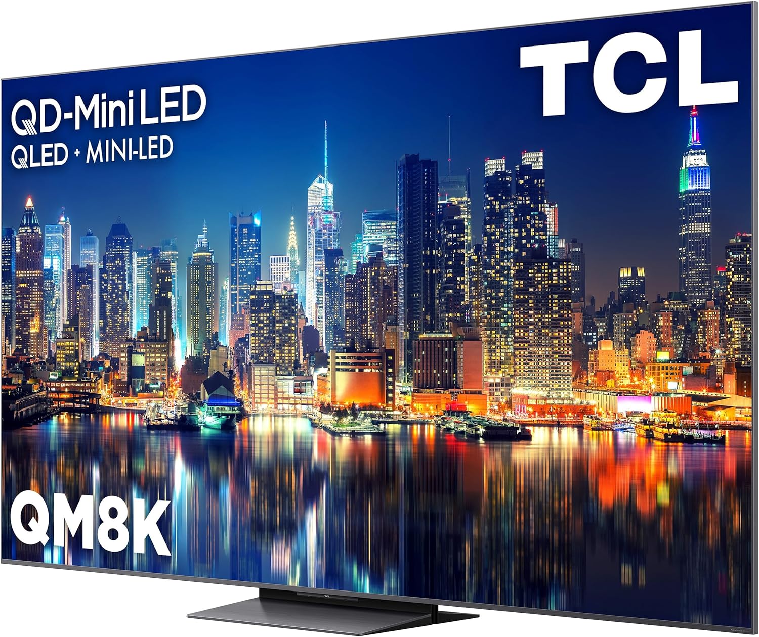 TCL 75 Inch Class QM8K Series| Mini LED QLED 4K HDR| 75QM8K, 2025 Model| 120HZ-144HZ Anti Reflective Wide Angle Screen Smart Google TV Dolby Atmos| Voice Remote Alexa Gaming Streaming Television