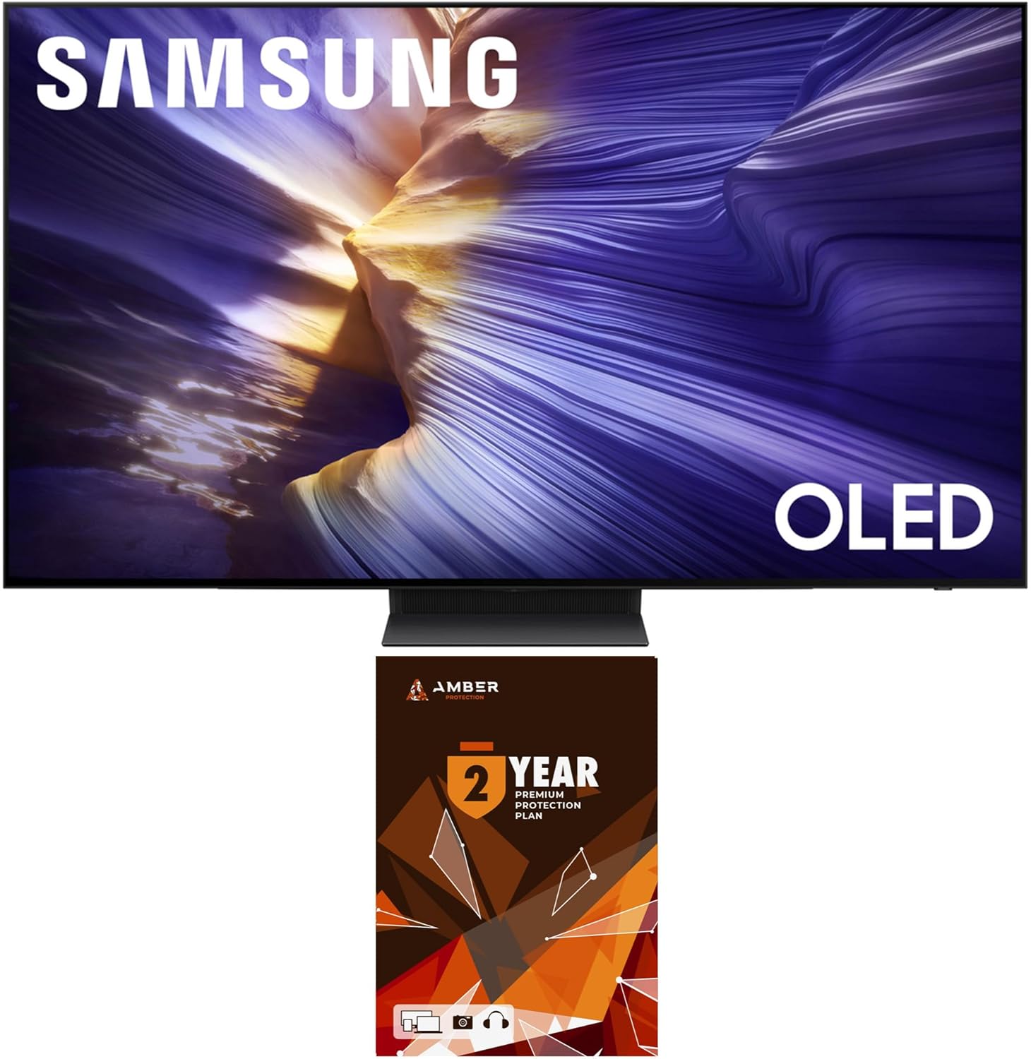 Samsung QN48S90FAEXZA 48 Inch 4K OLED Smart TV (2025) with Dolby Atmos and 2 Year Amber Protection Plan
