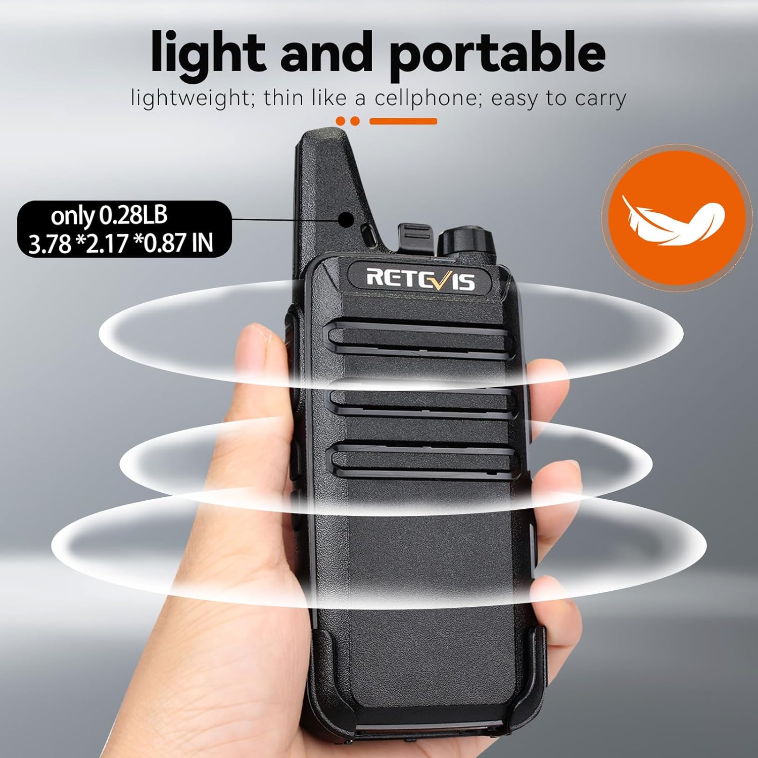 Retevis RT22 Two Way Radio Long Range Rechargeable, Portable 2 Way Radio, USB-C Charging, Handsfree Walkie Talkies for Adults Cruise Hiking Camping (4 Pack)