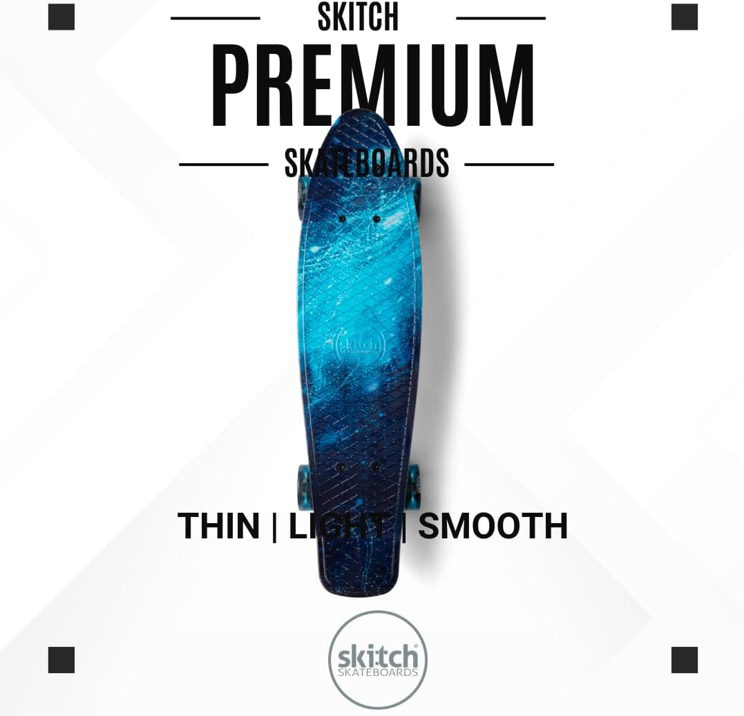 SKITCH Skateboards for Kids, Teens and Adults| Premium Skateboard Gift Set for Beginners and Pros Complete with Mini Cruiser Board + Skateboard Backpack + Video Course + Speed Control + Skate Tool