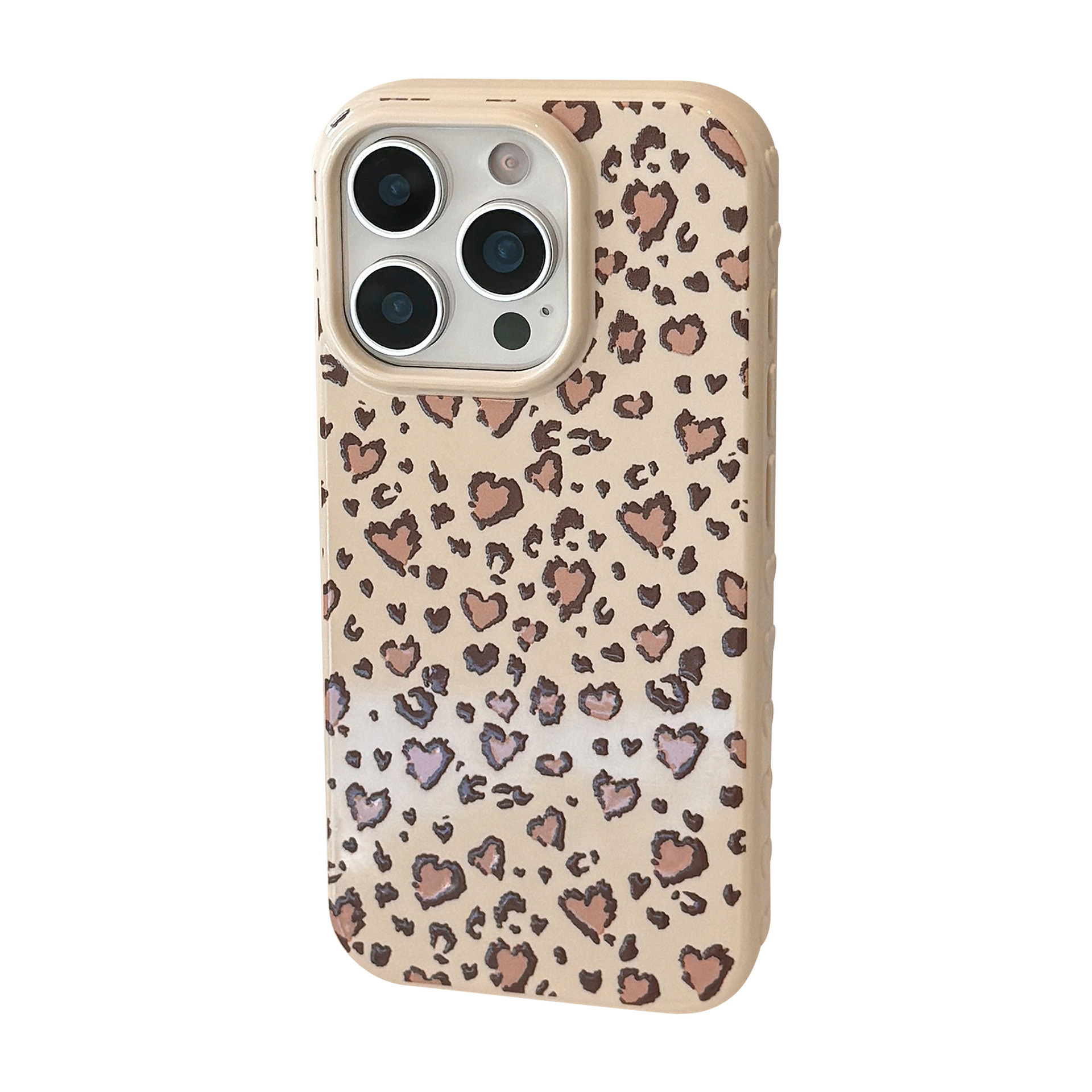 Retro love leopard pattern suitable for Apple 17 mobile phone case iphone16 all-inclusive 15promax
