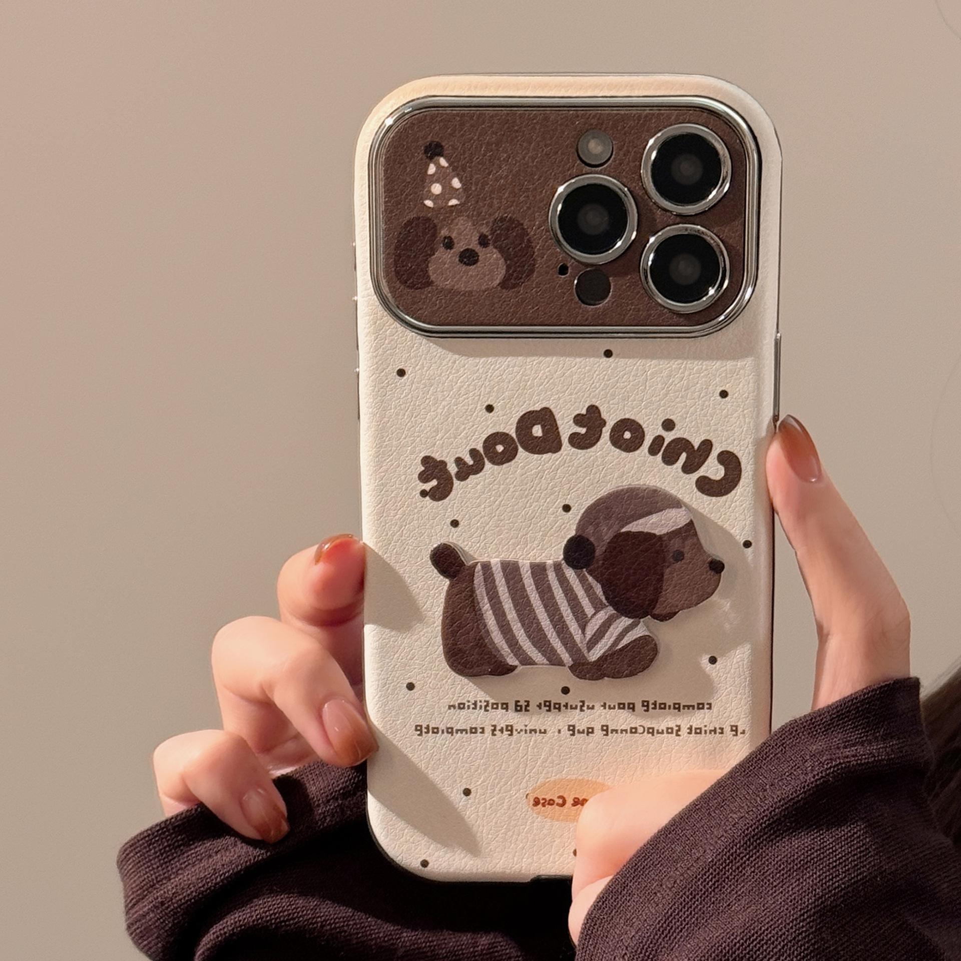 Autumn and winter couple puppies suitable for 16promax Apple mobile phone case iphone15 stereo cartoon