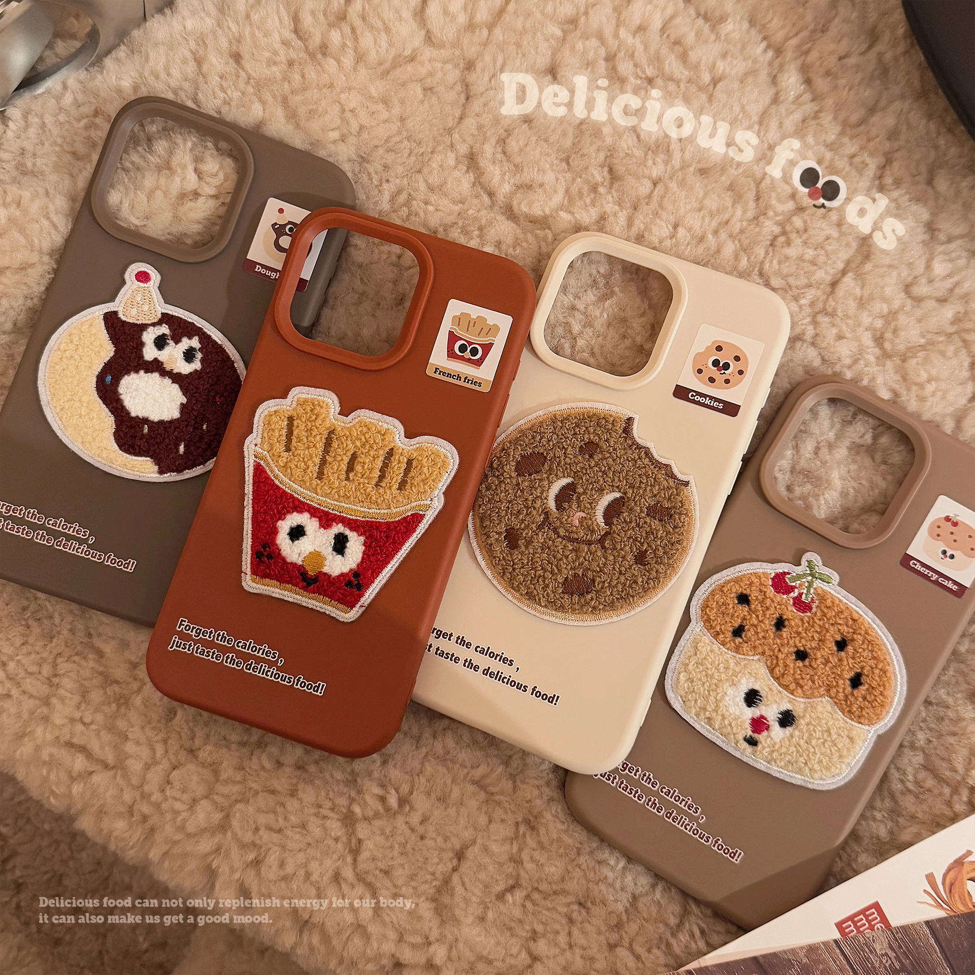 ins plush gourmet French fries are suitable for 15pro max Apple 16 mobile phone case stereo iphone17