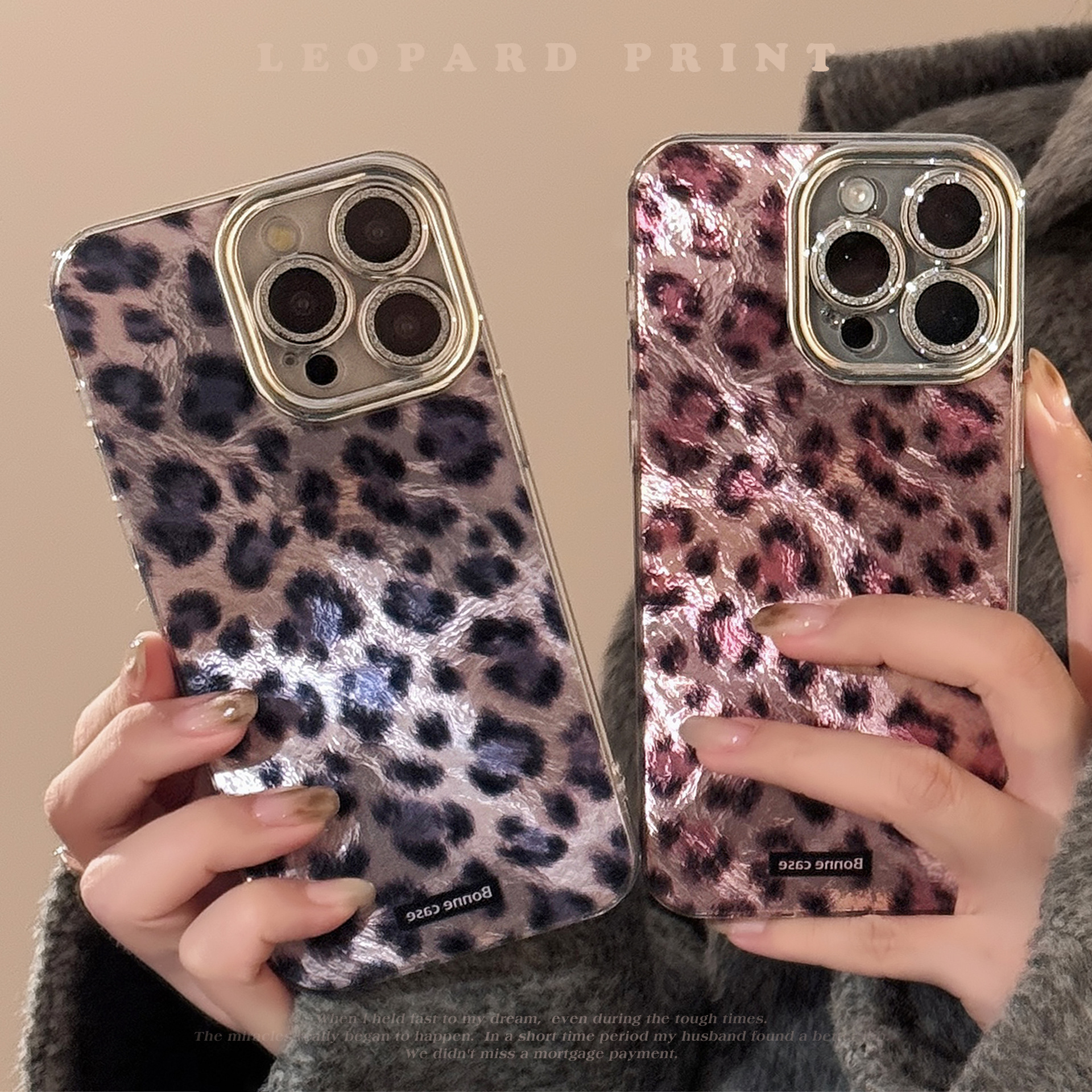 Personalized hot girl leopard pattern is suitable for Apple 16 mobile phone case iphone17promax premium sense 12 lens film 14 hard