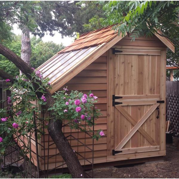 Sunhouse 8 ft. x 8 ft. Western Red Cedar Garden Shed