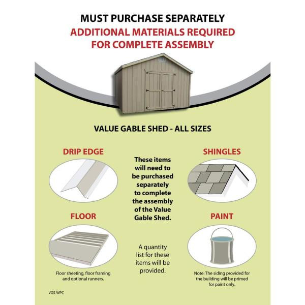 Value Gable 12 ft. x 24 ft. Wood Shed Precut Kit