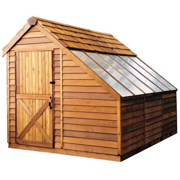 Sunhouse 8 ft. x 12 ft. Western Red Cedar Garden Shed