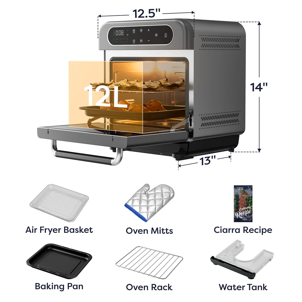 12-in-1 Convection Ovens Multifunctional Steam & Air Fryer Countertop Oven