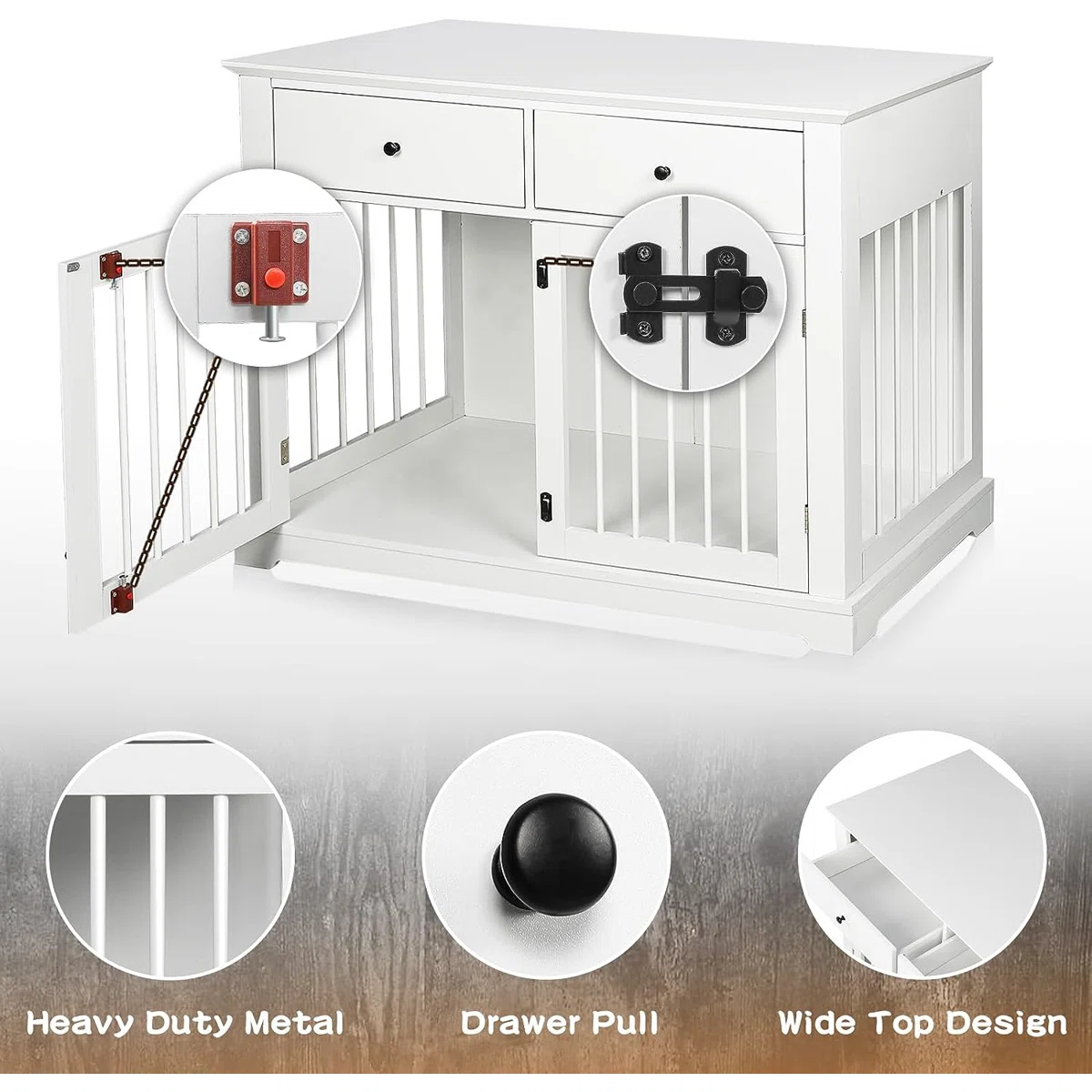 Dog Crate Furniture With Drawers