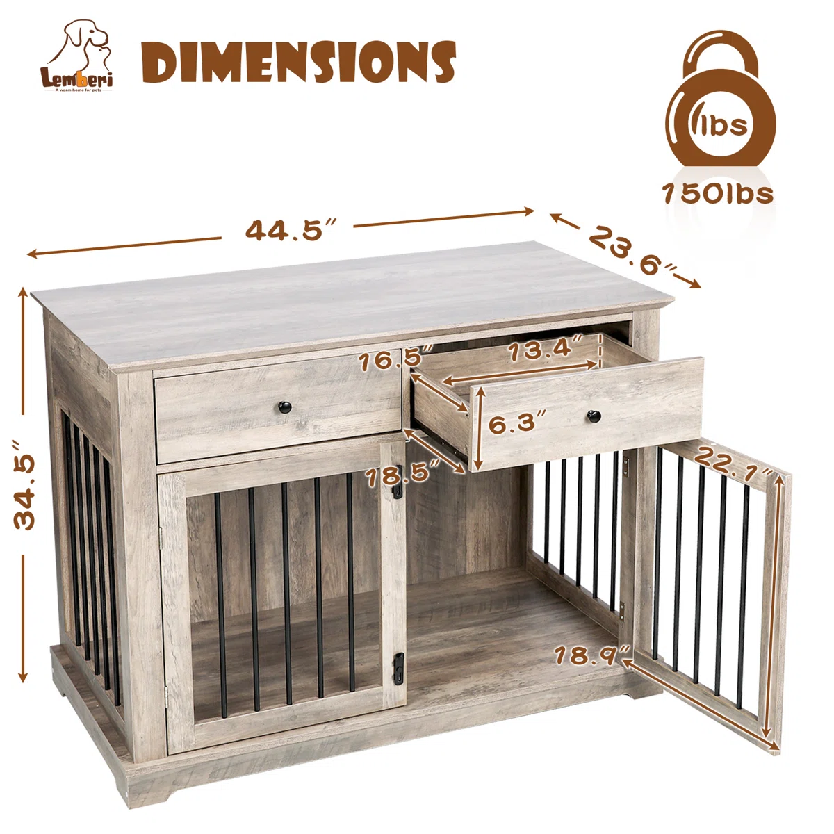 Dog Crate Furniture With Drawers