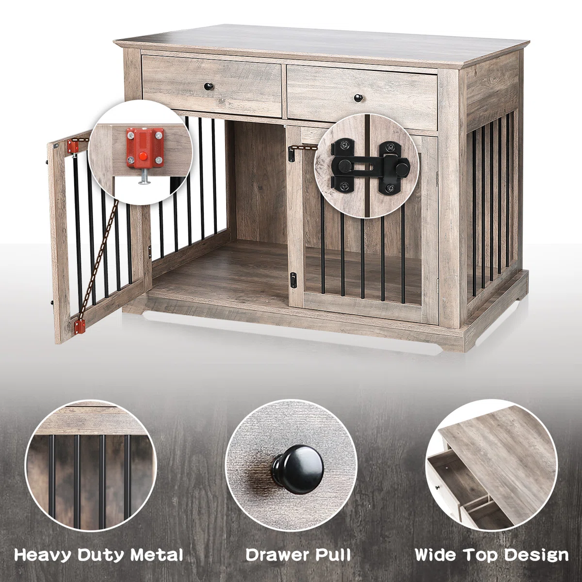 Dog Crate Furniture With Drawers