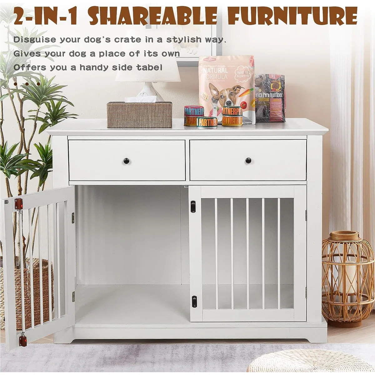 Dog Crate Furniture With Drawers